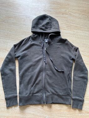 Aerie Dark Gray Zip-Up Hoodie Sweater